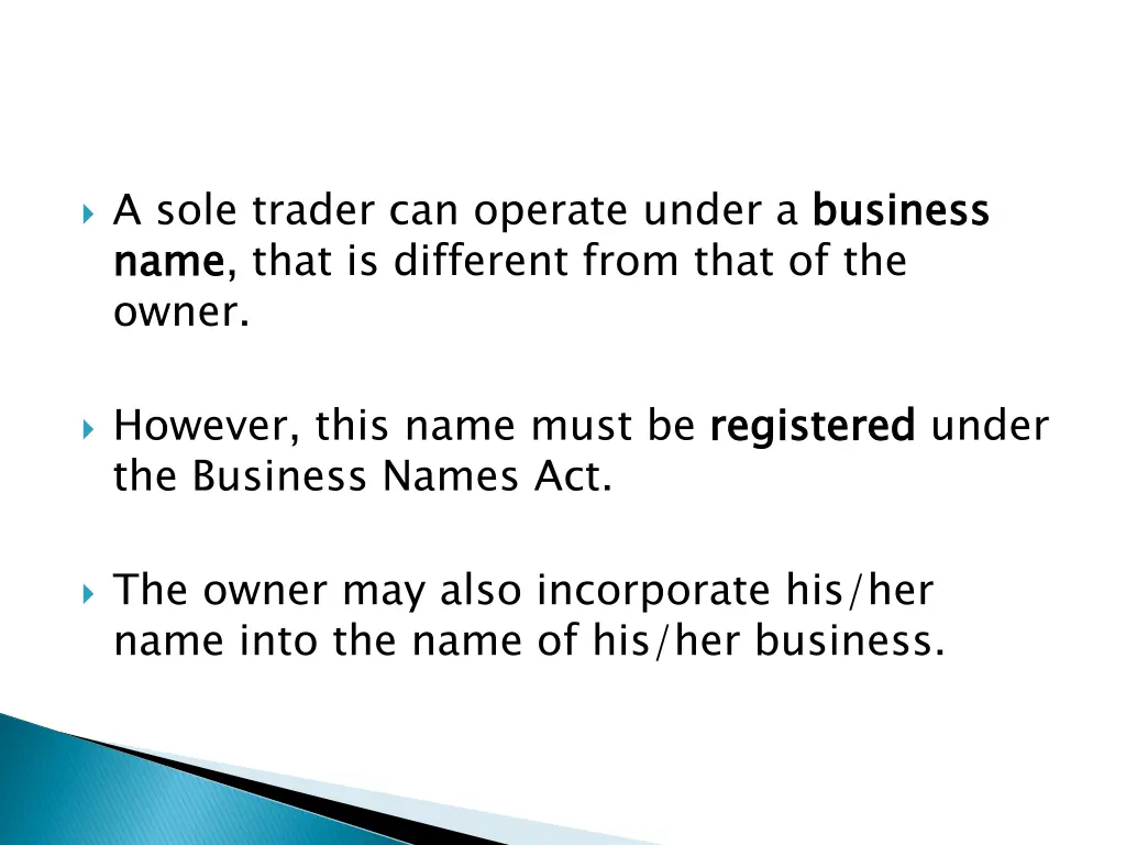 a sole trader can operate under a business name