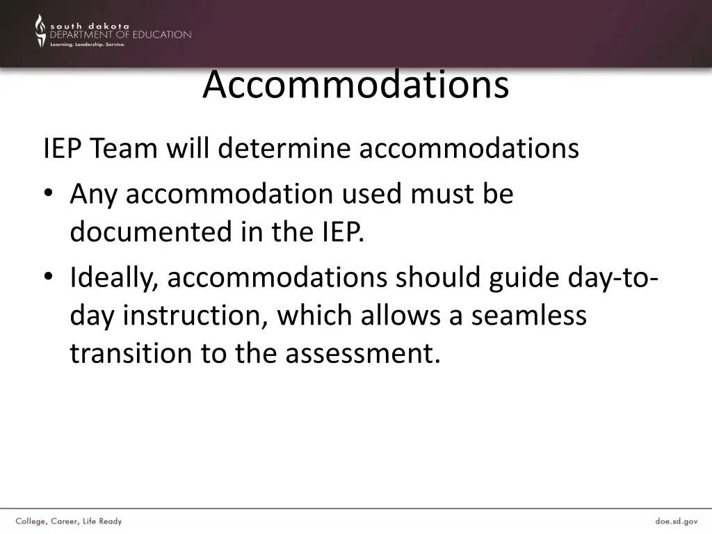 accommodations