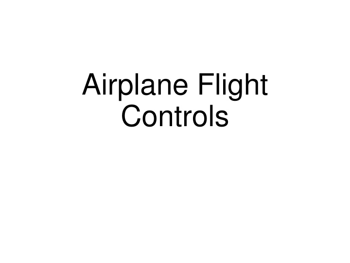 airplane flight controls