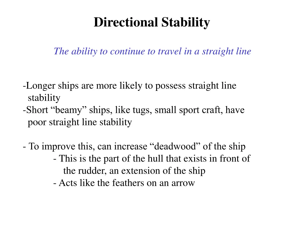 directional stability 1