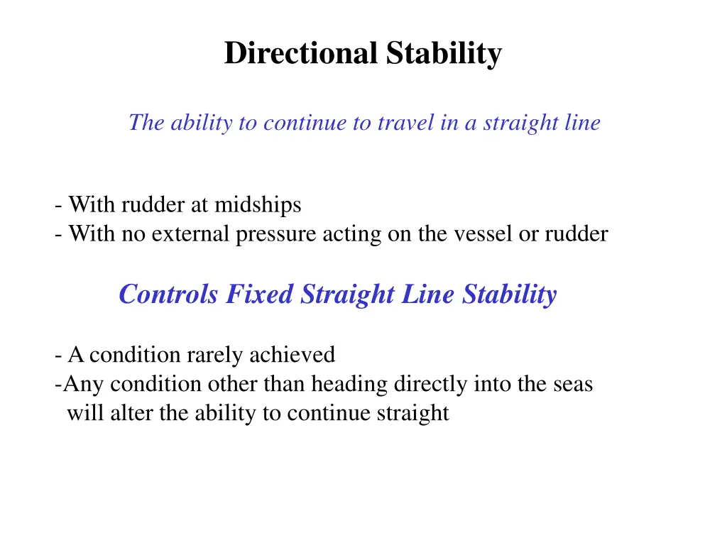 directional stability