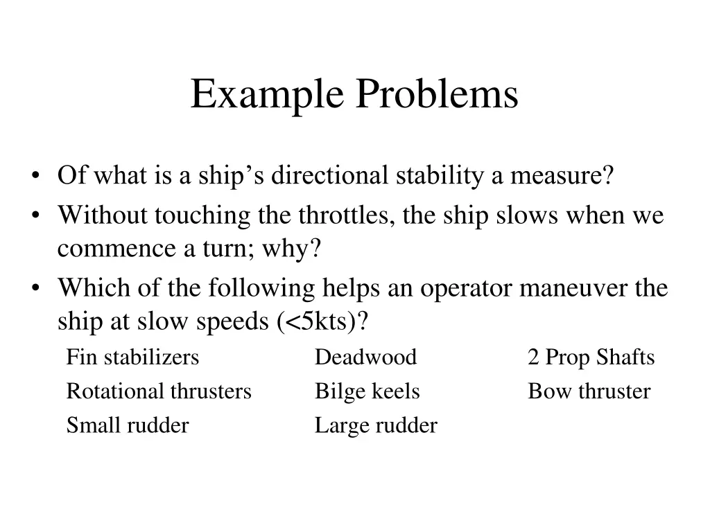 example problems