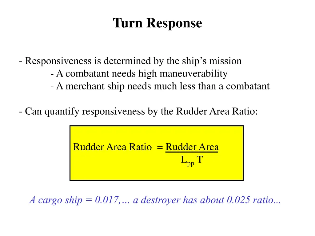 turn response 1