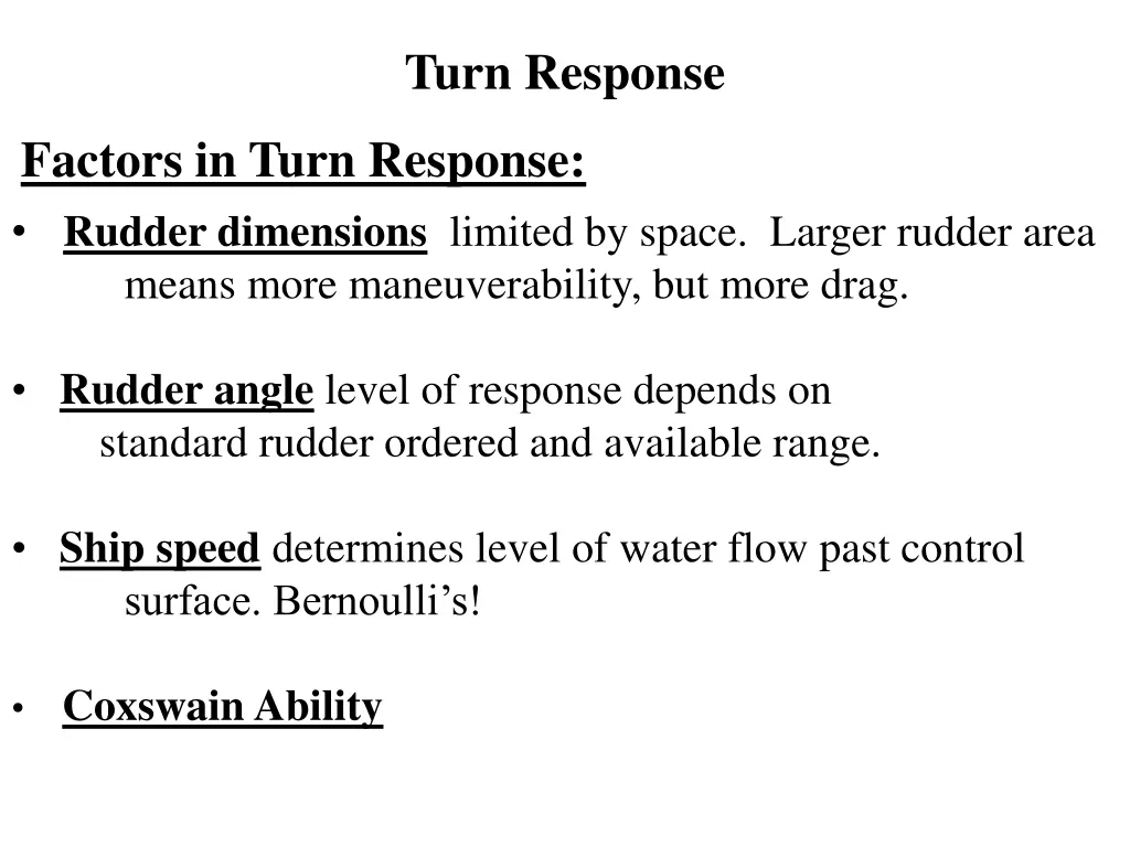 turn response 3