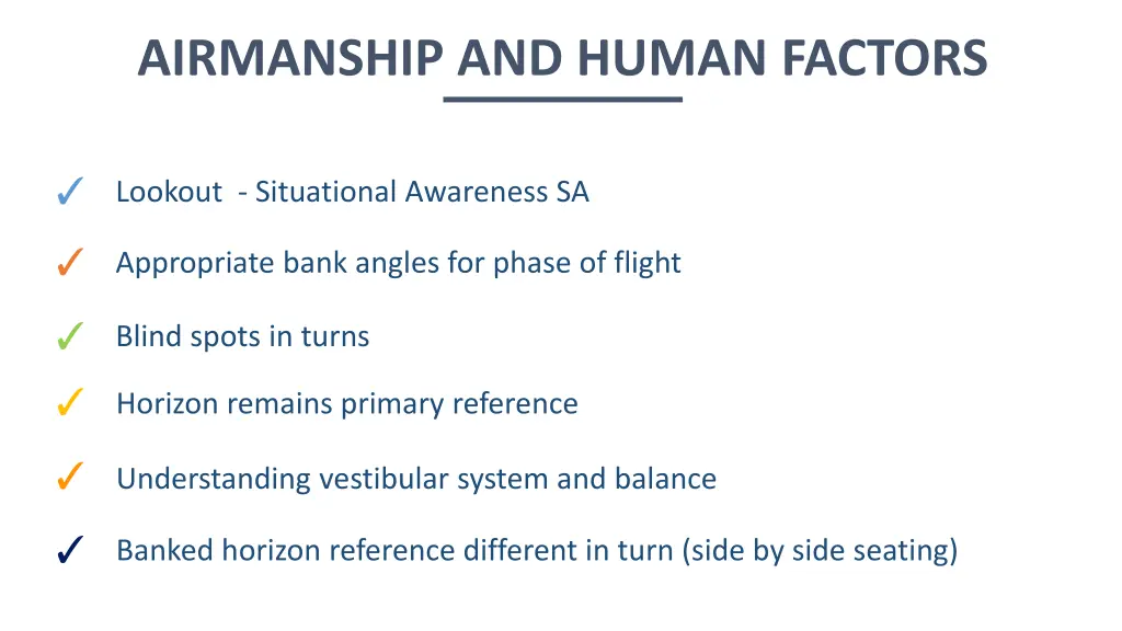 airmanship and human factors