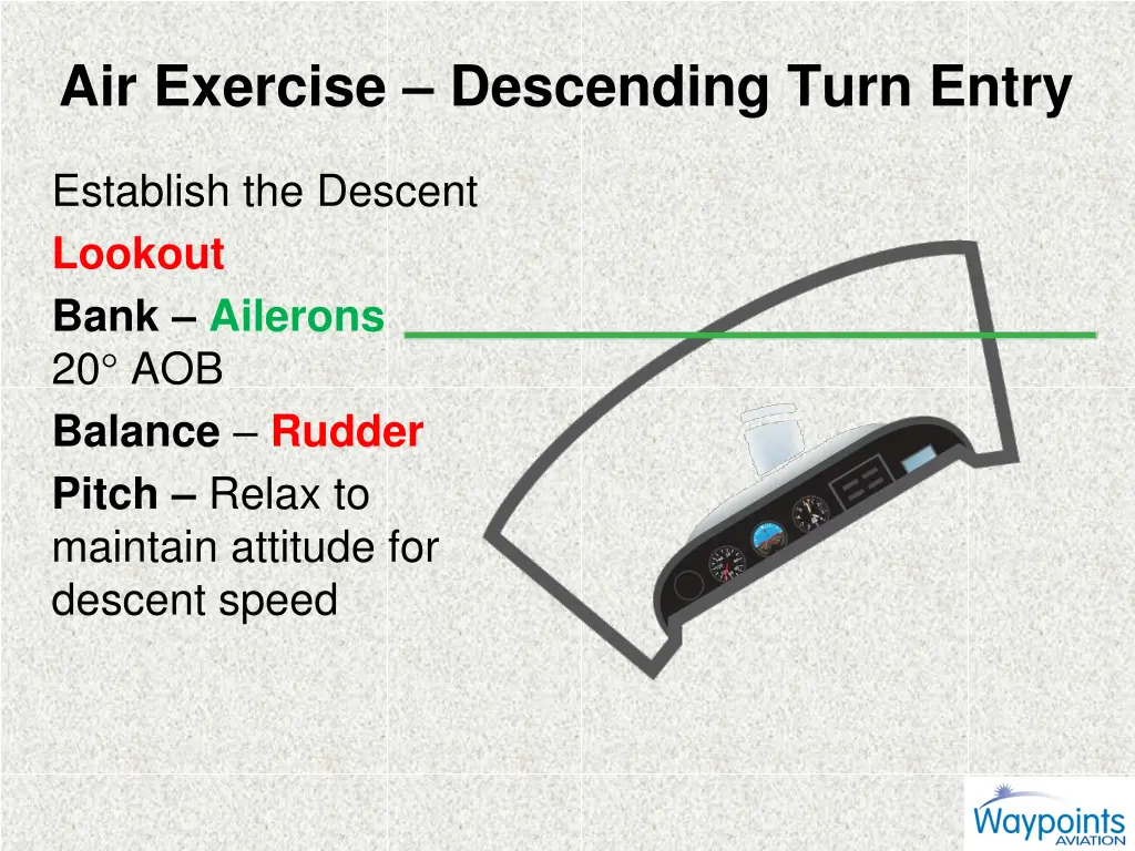 air exercise descending turn entry