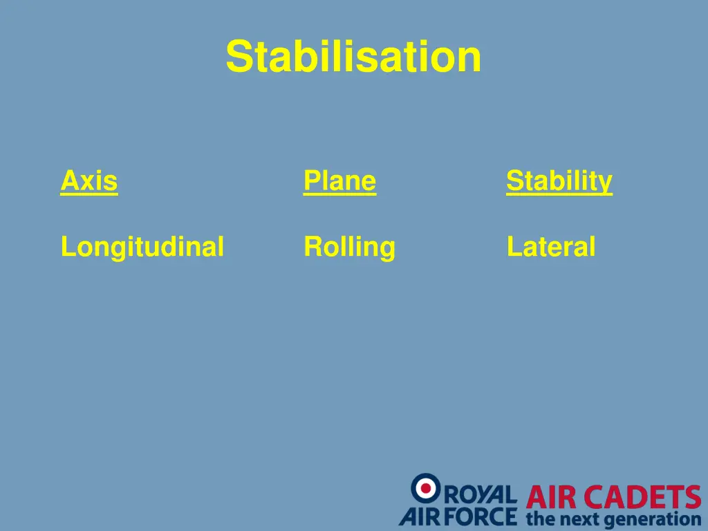 stabilisation