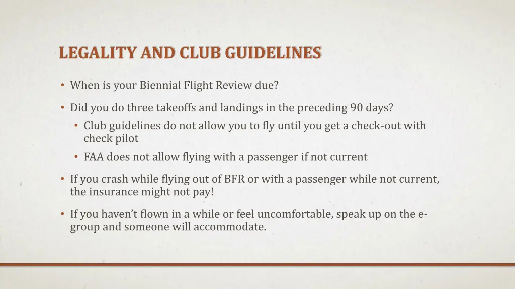 legality and club guidelines