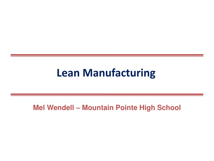 lean manufacturing