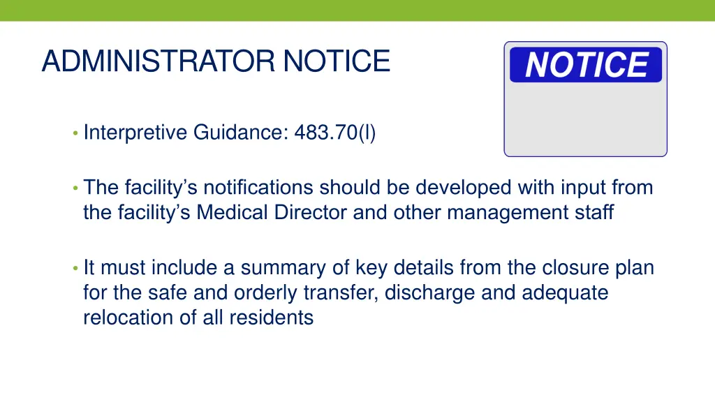 administrator notice