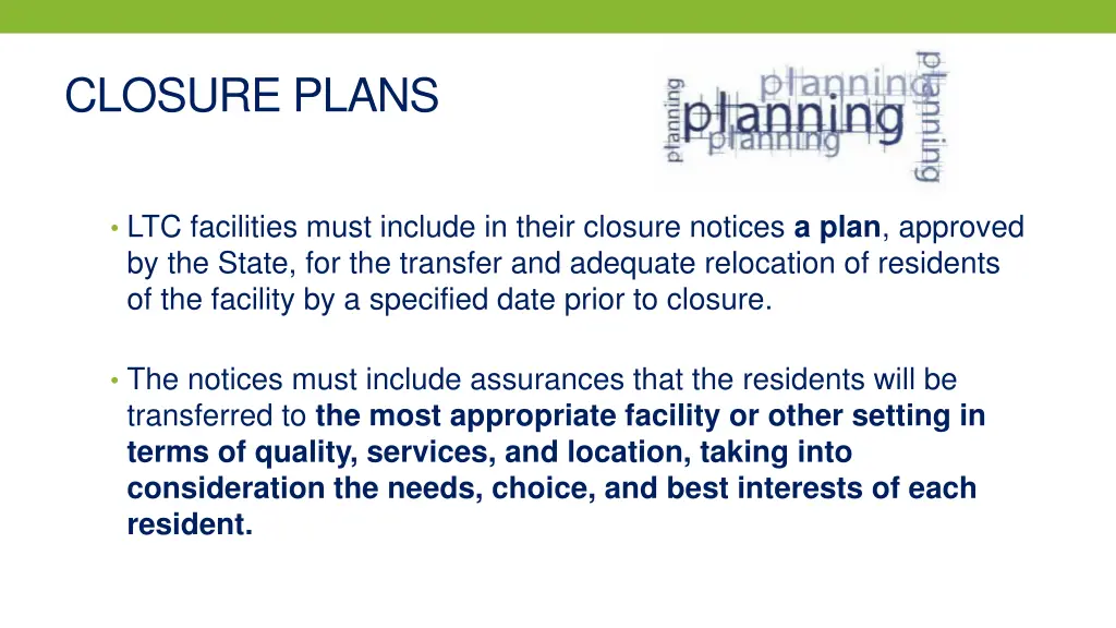 closure plans