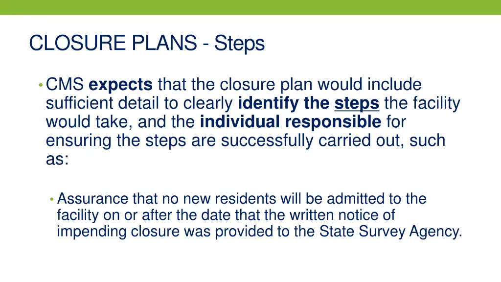 closure plans steps