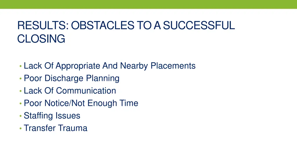 results obstacles to a successful closing