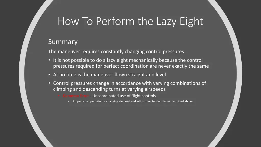 how to perform the lazy eight 11