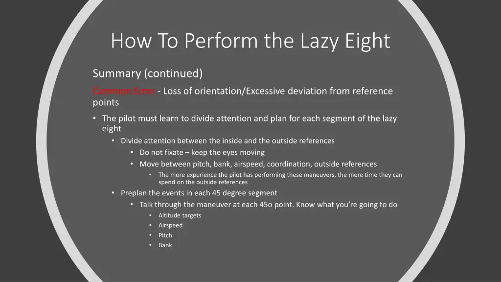 how to perform the lazy eight 12