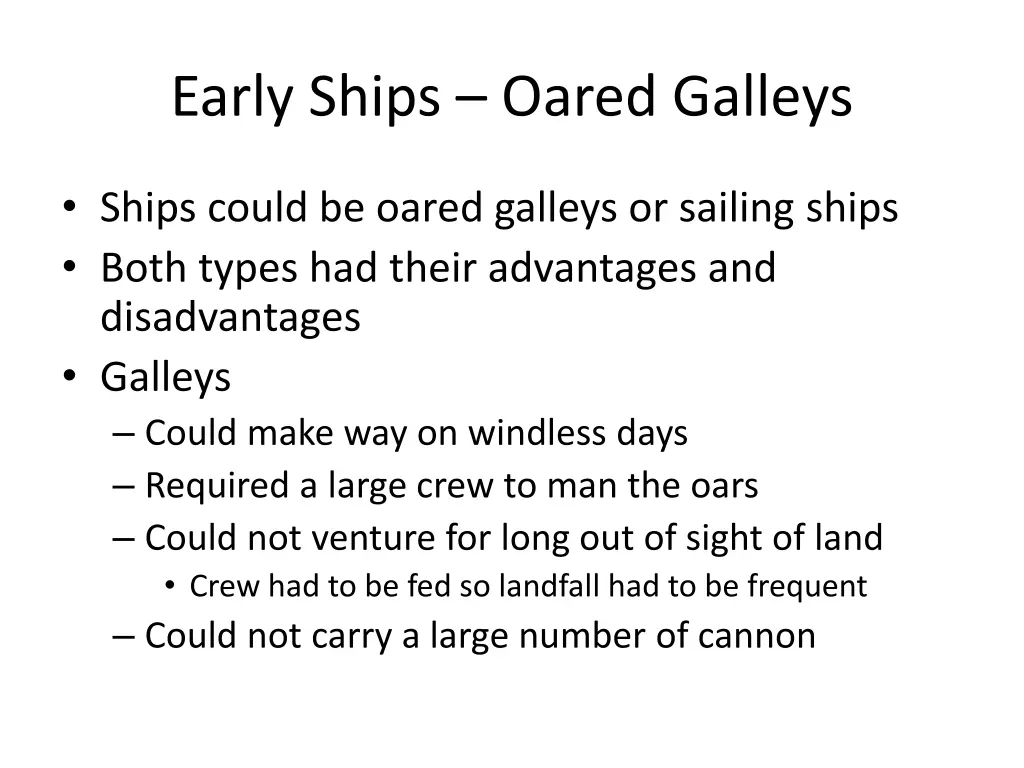 early ships oared galleys