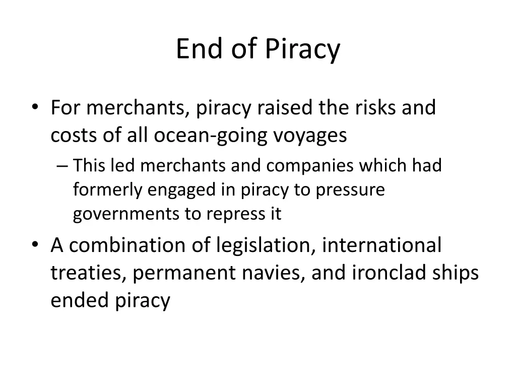 end of piracy