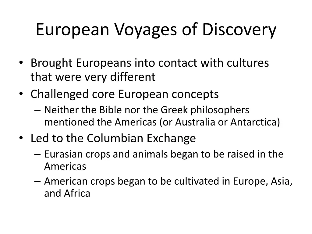 european voyages of discovery