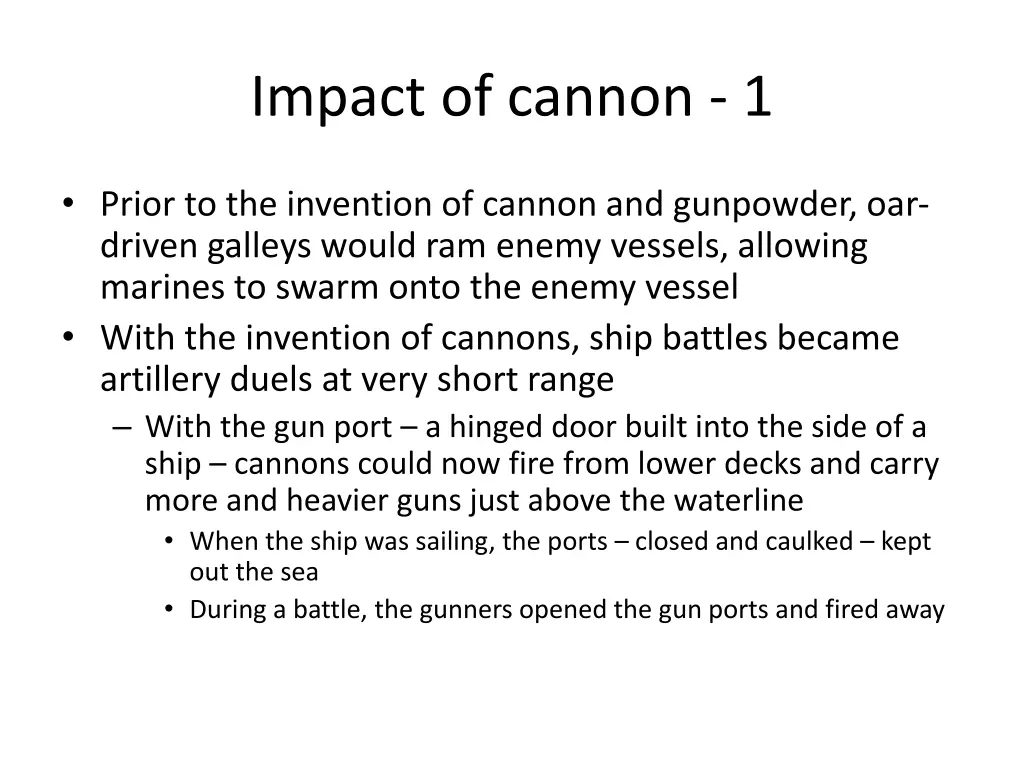 impact of cannon 1