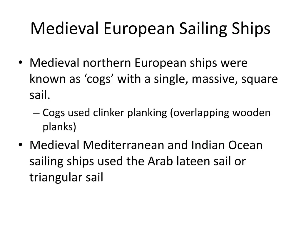 medieval european sailing ships