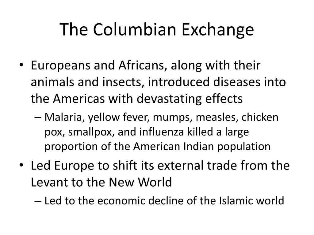 the columbian exchange