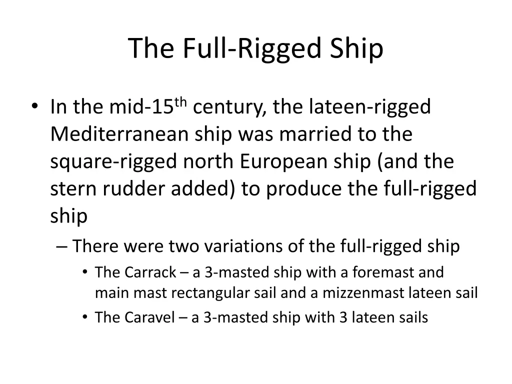 the full rigged ship