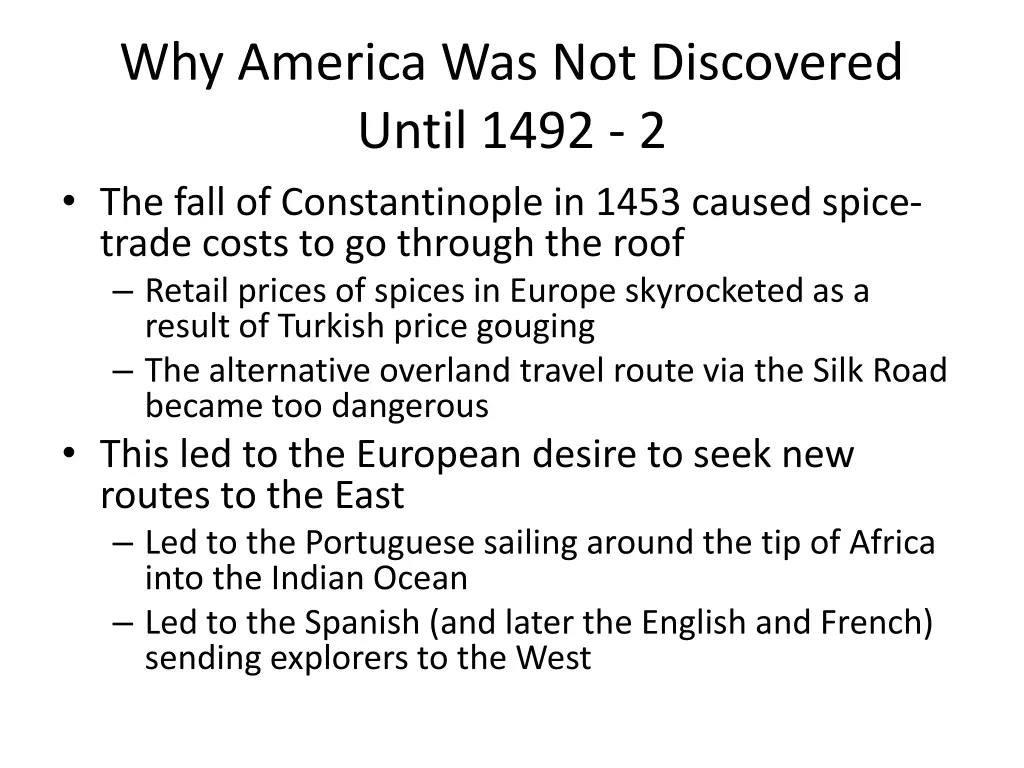 why america was not discovered until 1492 1