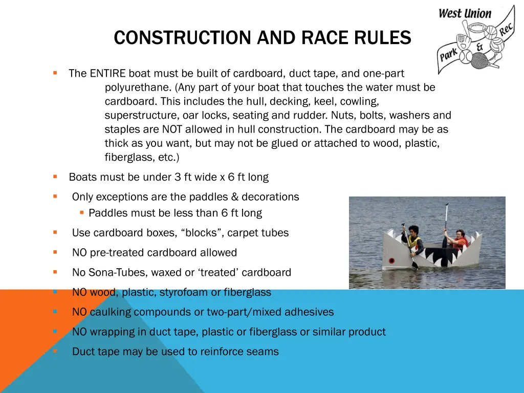 construction and race rules