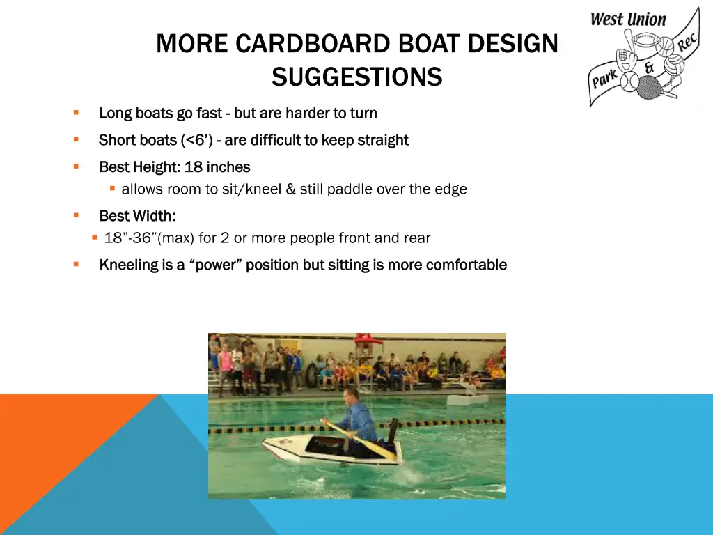 more cardboard boat design suggestions