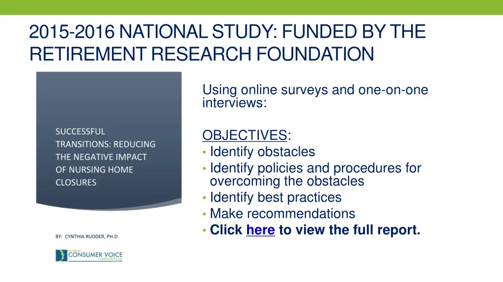 2015 2016 national study funded by the retirement