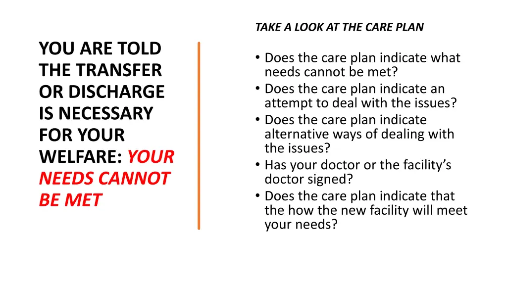 take a look at the care plan