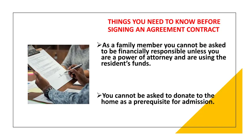 things you need to know before signing