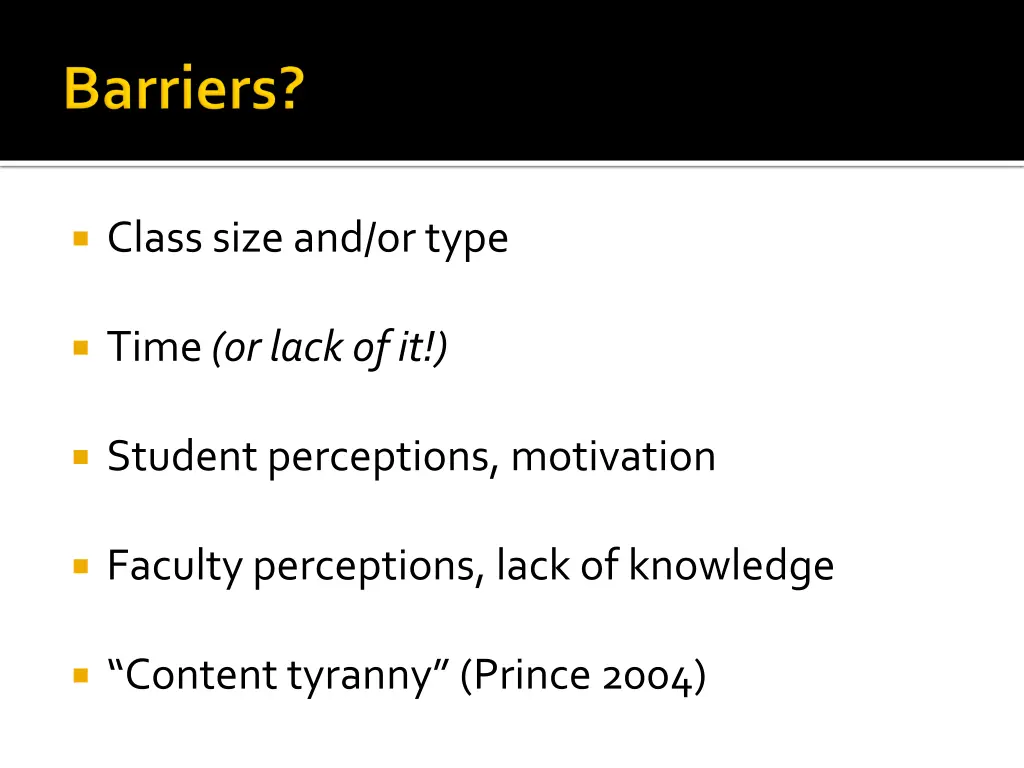 class size and or type