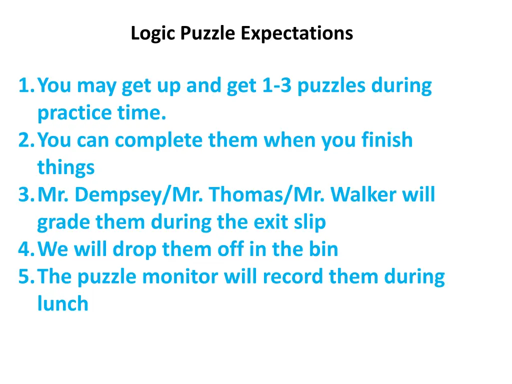 logic puzzle expectations