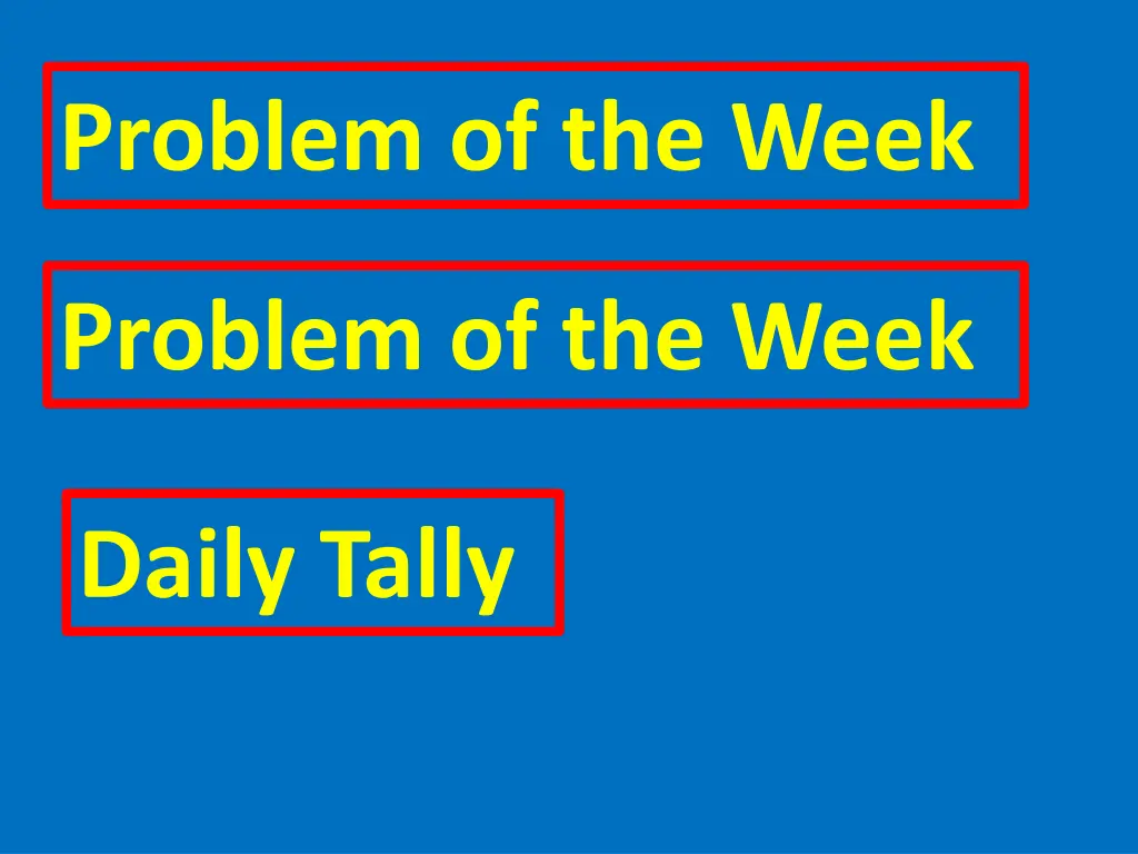 problem of the week