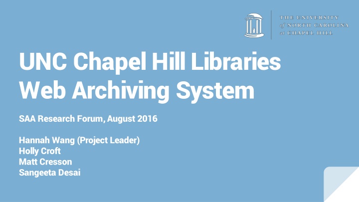 unc chapel hill libraries web archiving system