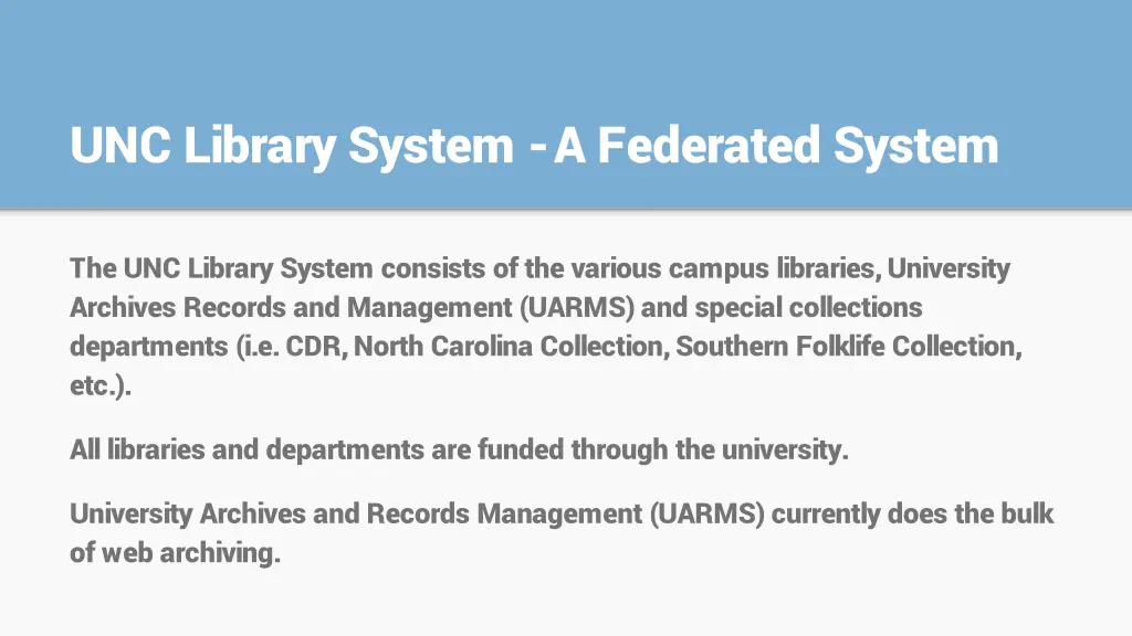 unc library system a federated system