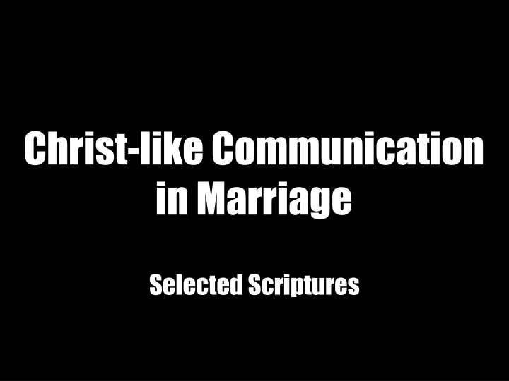 christ like communication in marriage