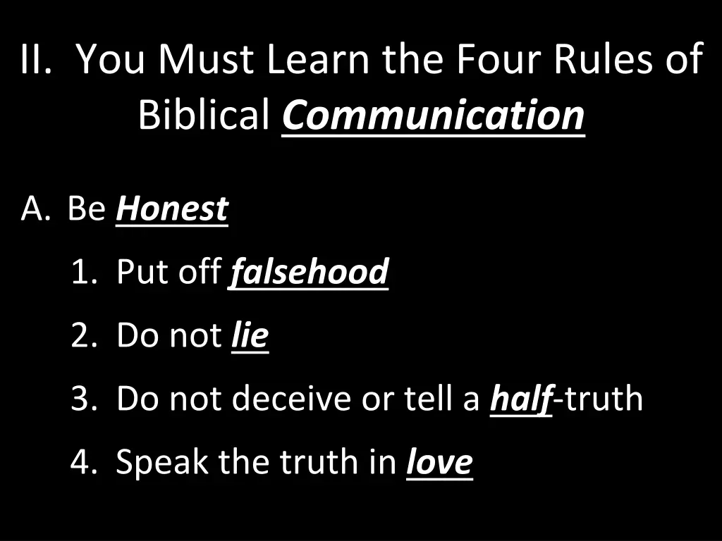 ii you must learn the four rules of biblical