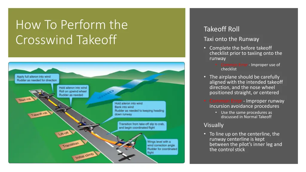 how to perform the crosswind takeoff 1