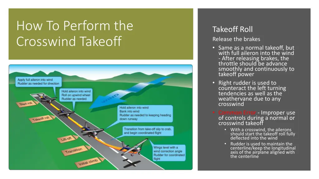 how to perform the crosswind takeoff 3