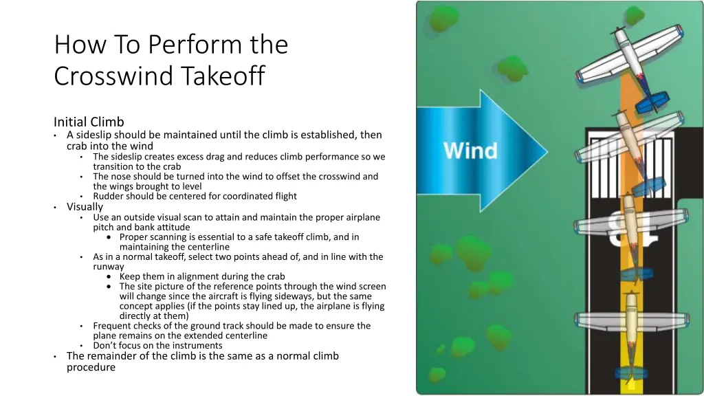 how to perform the crosswind takeoff 4