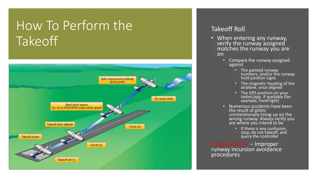 how to perform the takeoff 1