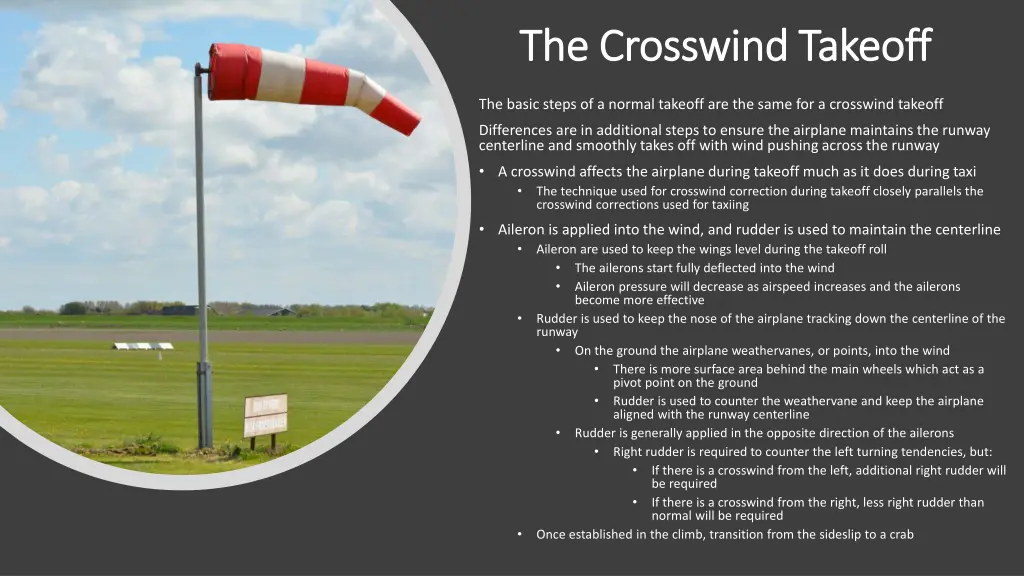 the crosswind takeoff the crosswind takeoff