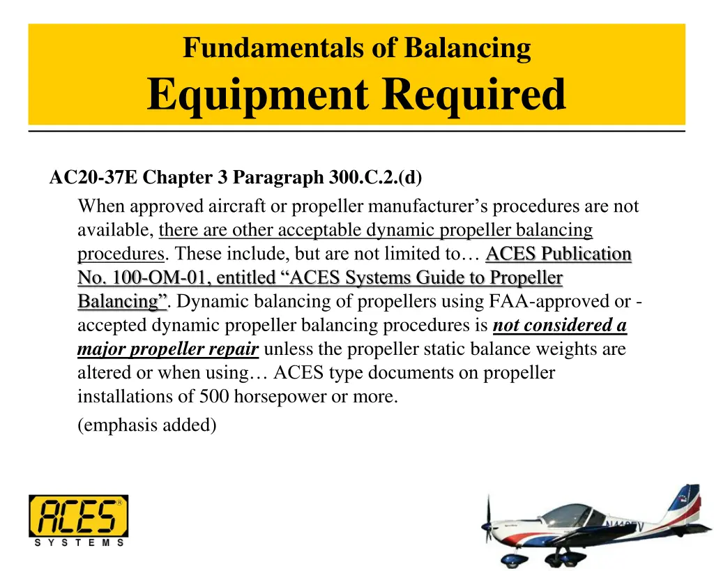 fundamentals of balancing equipment required 3