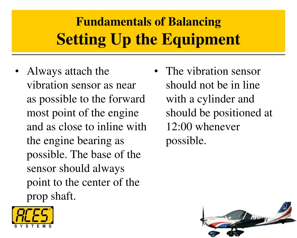 fundamentals of balancing setting up the equipment