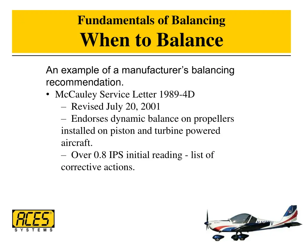 fundamentals of balancing when to balance 1