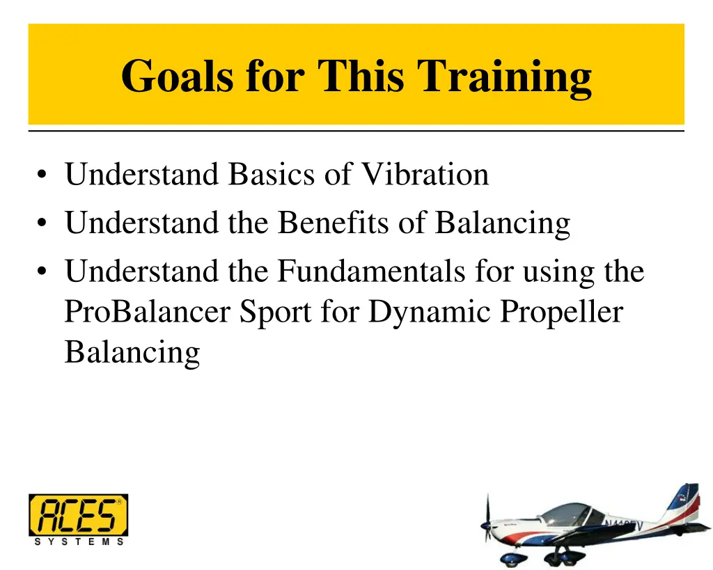 goals for this training