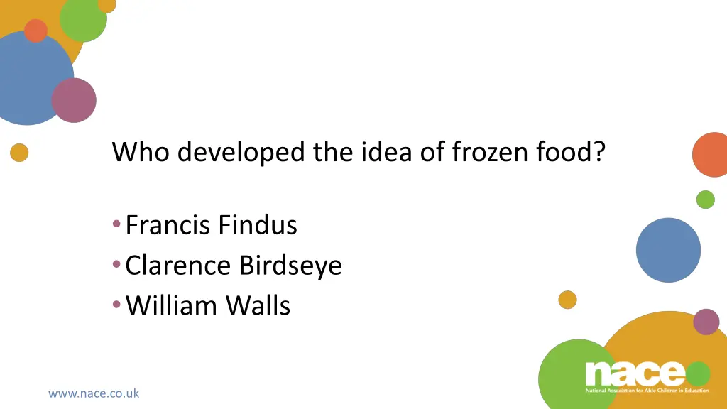 who developed the idea of frozen food