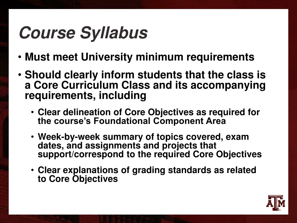 course syllabus